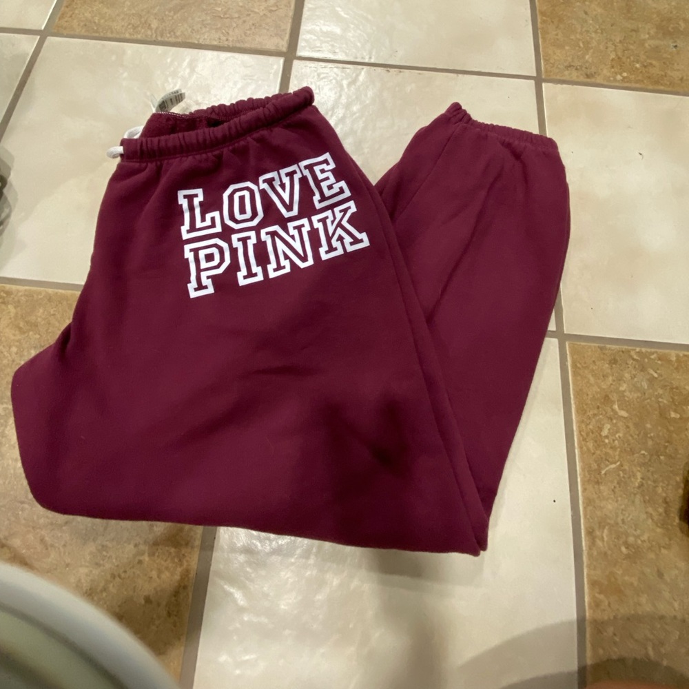 PINK Sweatpants - Maroon